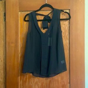 AG black sheer sleeveless blouse - NWT